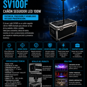 ARCAM LIGHT SV100F – Cañón Seguidor LED de 100W