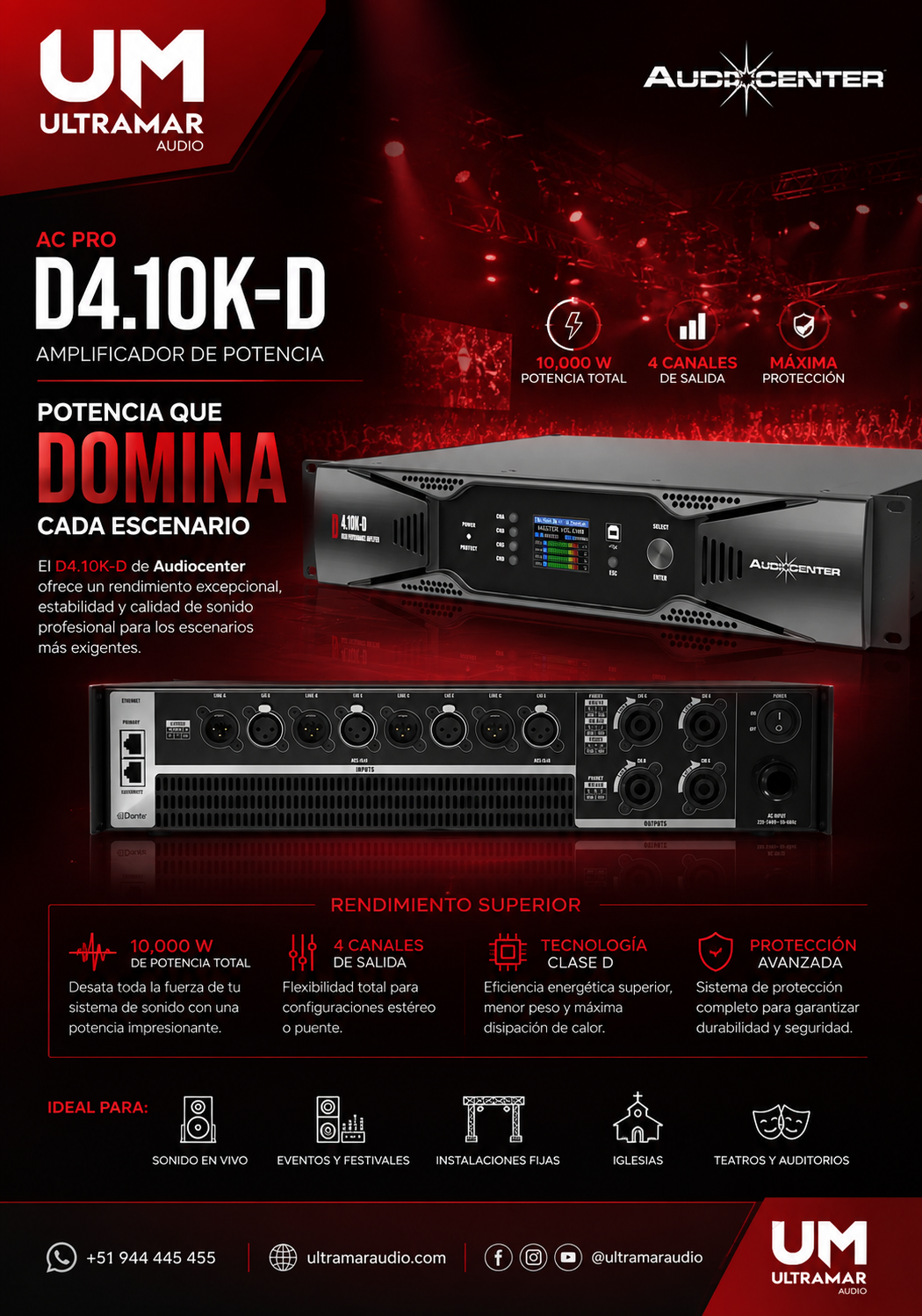 Audiocenter D4.10K-D | Amplificador de Potencia - Imagen 3