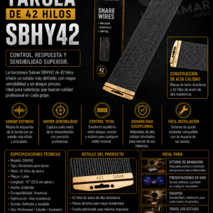 SABIAN SBHY42 – Bordonera para Tarola de 42 Hilos
