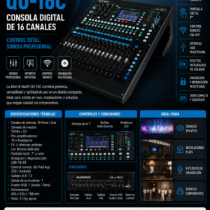 Allen & Heath Qu-16C – Consola Mezcladora Digital de 16 Canales 