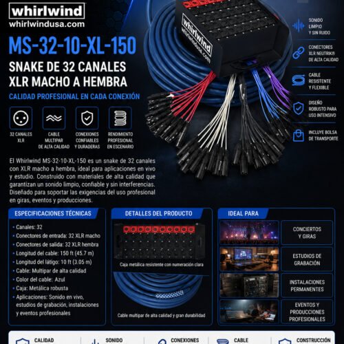 Whirlwind MS-32-10-XL-150 – Snake de 32 canales XLR