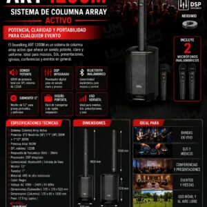 Soundking ART 1200M – Sistema de Columna Array Activo con DSP y Bluetooth