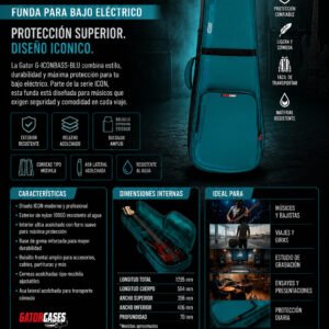 Gator G-ICONBASS-BLU Funda para Bajo Eléctrico