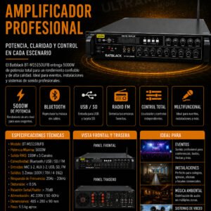 Batblack BT-M15150UFB – Amplificador Profesional