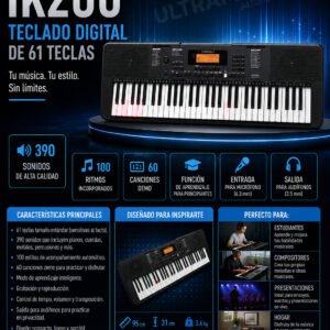 Medeli IK200 – Teclado Digital Sensible de 61 Teclas