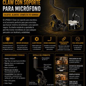 Latin Percussion LP592A-X Claw con soporte para micrófono