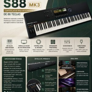 Native Instruments KONTROL S88 MK3 – Controlador MIDI Inteligente de 88 Teclas
