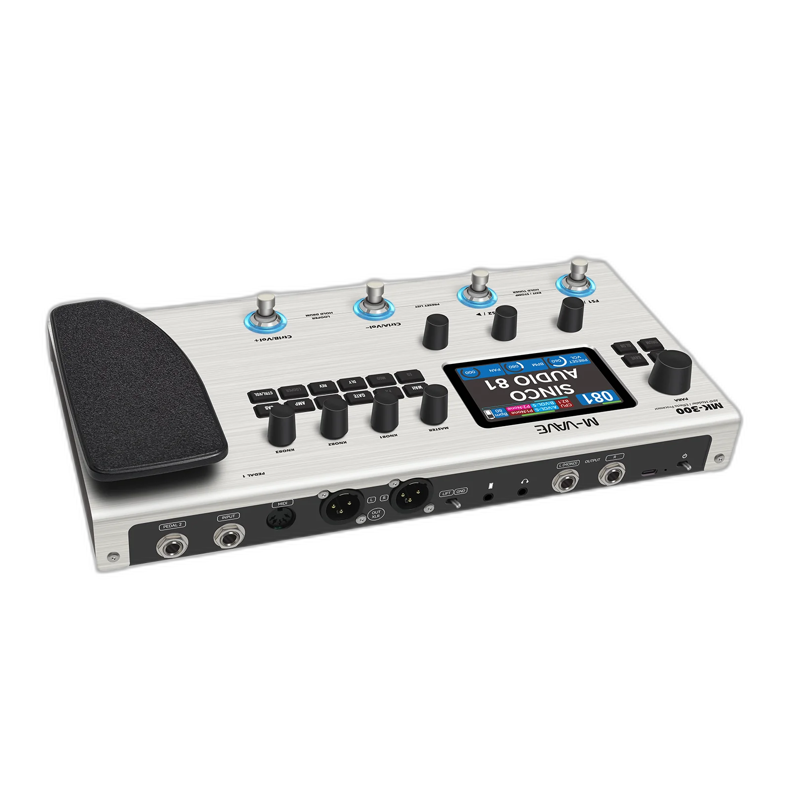 M-VAVE MK-300 | Multiefectos para Guitarra y Bajo con 320+ Efectos y Looper - Imagen 7