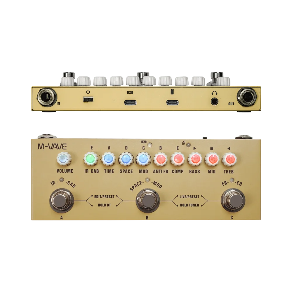 M-VAVE CUBE BABY AC | Pedal Multiefectos para Guitarra Electroacústica con 8 IR - Imagen 3