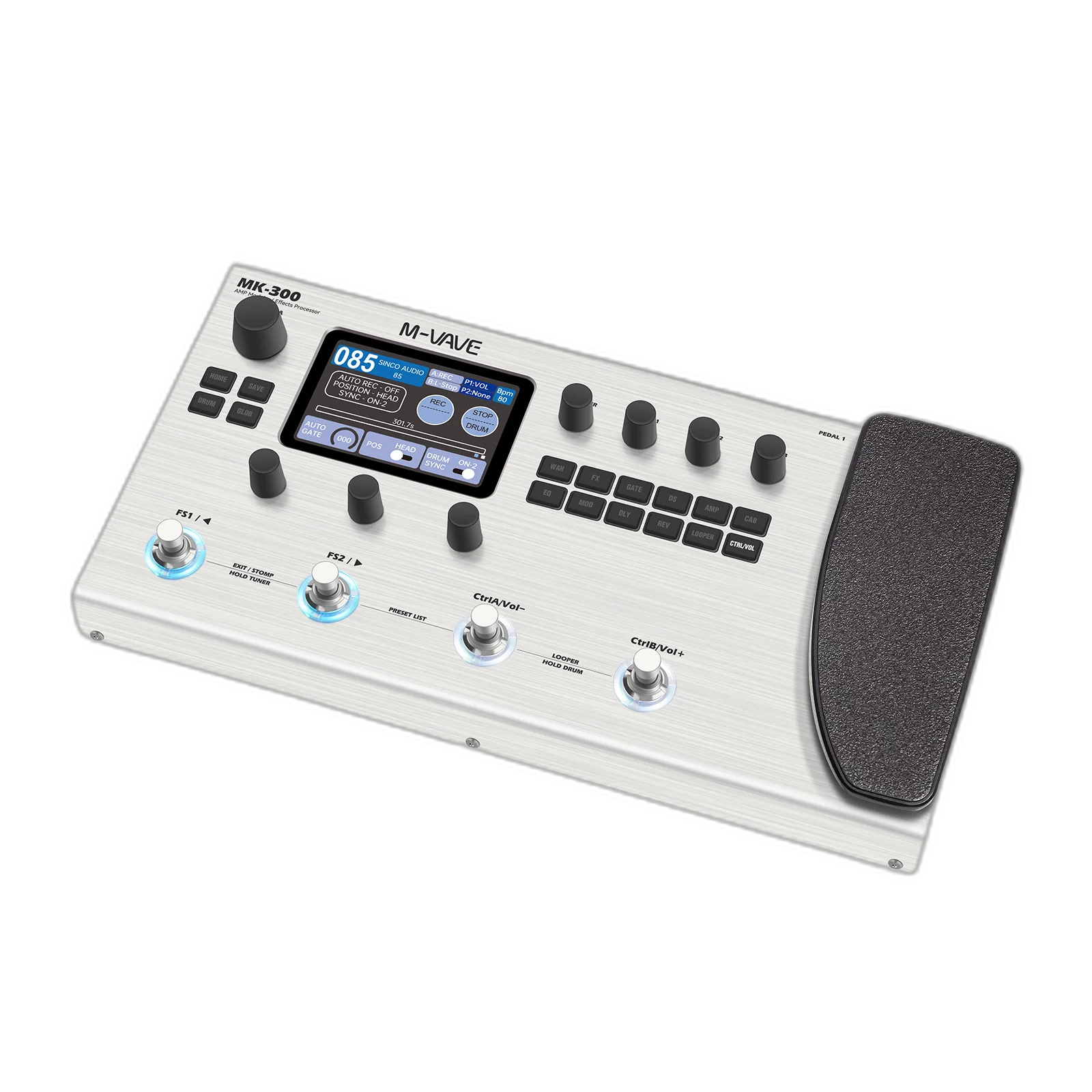 M-VAVE MK-300 | Multiefectos para Guitarra y Bajo con 320+ Efectos y Looper - Imagen 5