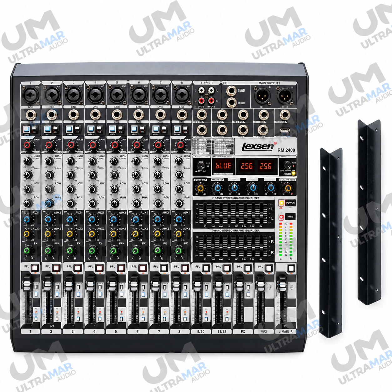 LEXSEN RM 2400 – Consola Amplificada de 8 Canales con Bluetooth y 256 Efectos - Imagen 2