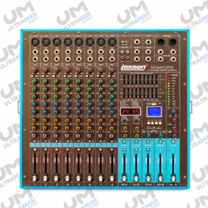 LEXSEN COMPACT 2000 – Consola Amplificada de 8 Canales con Bluetooth, USB y Efectos