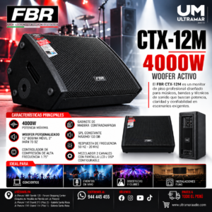 FBR CTX-12M – Monitor de Piso Activo Profesional de 12″ y 4000W con DSP
