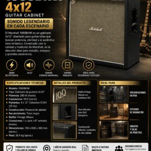 MARSHALL 1960BHW – Gabinete Recto 4x12″ Hand-Wired con Celestion G12H-30 Heritage