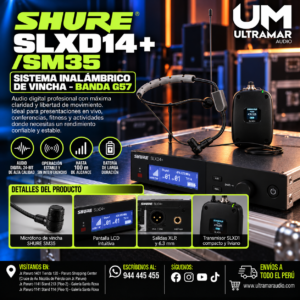 Shure SLXD14+/SM35 – Sistema inalámbrico de Vincha – Banda G57