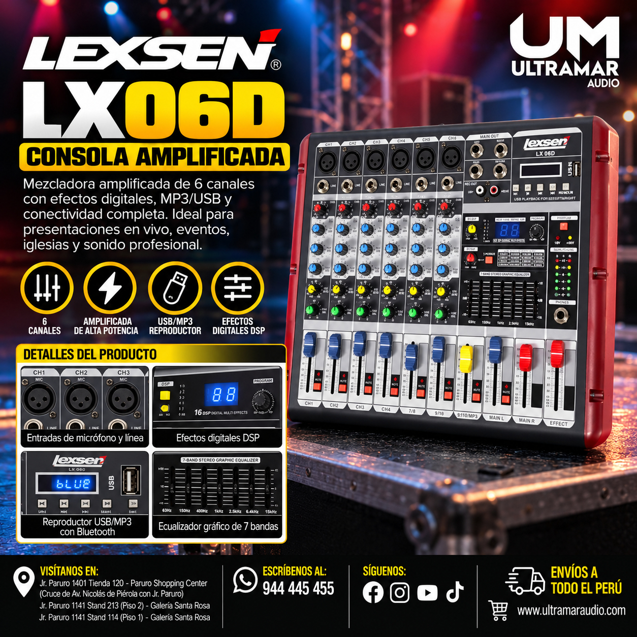 LEXSEN LX06D CONSOLA AMPLIFICADA