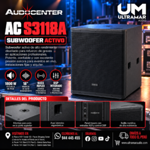 AC S3118A Subwoofer Activo Compacto de 18" Controlado por DSP