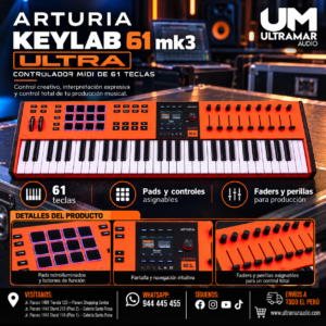 Arturia KeyLab 61 mk3 Ultra – Controlador de Teclado – Naranja Ultra