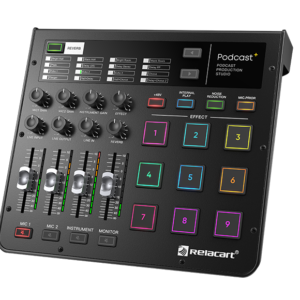 Consola digital RELACART Podcast+ para podcast y streaming con efectos integrados