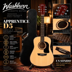 AD5K-A-U + CASE  | Guitarra Acústica Washburn D5