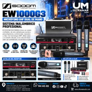 SOOOM EW1000G3 - MICROFONO UHF DUAL MANO