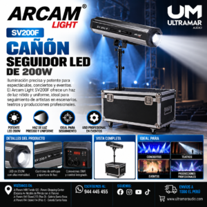 ARCAM LIGHT SV200F – Cañón Seguidor LED de 200W