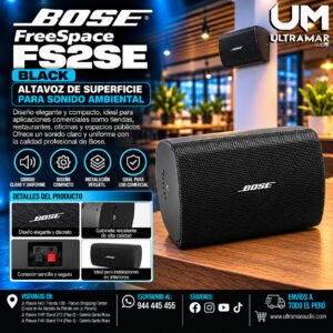 BOSE FreeSpace FS2SE Black | Altavoz de superficie negro para sonido ambiental